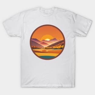 warm vintage moutains design T-Shirt